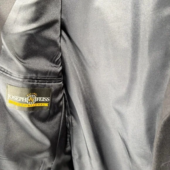 Joseph Feiss Lanificio Cashmere Wool Blazer Sport Coat Men 40S Navy Blue 2 Btn - Picture 10 of 14